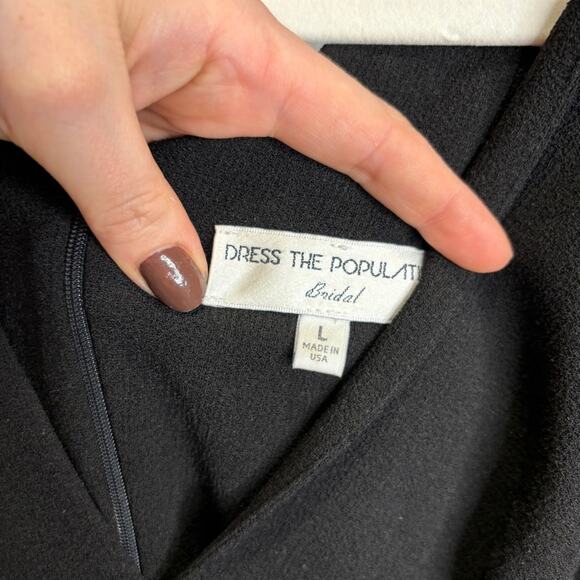 Dress The Population Iris Sleeveless Crepe Slit Gown - Picture 4 of 10